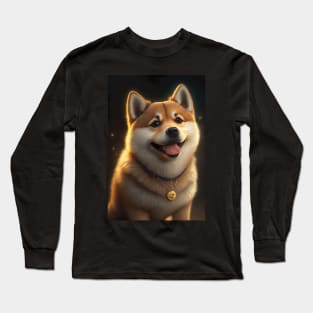 Happy Shiba Inu Dog Long Sleeve T-Shirt